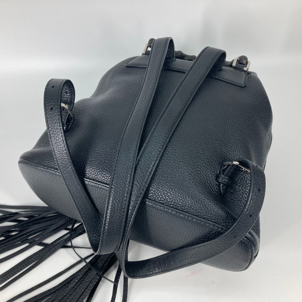 GUCCI Authentic Black Leather Bamboo Backpack - Picture 12 of 16
